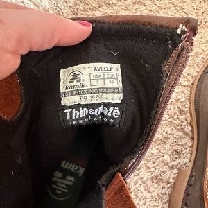 Kamik snow boots, size 7- warn once